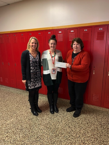 2022 Scholarship Winner - South Lewis Central School Union Co-President, Jana Brown; Winner, McKayla Nuffer, and JLCNR Membership Chair, Linda Lepper.